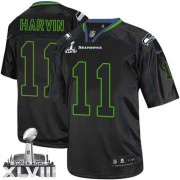 NFL Percy Harvin Seattle Seahawks Limited Super Bowl XLVIII Nike Jersey - Lights Out Black