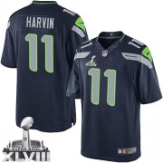 NFL Percy Harvin Seattle Seahawks Limited Team Color Home Super Bowl XLVIII Nike Jersey - Navy Blue