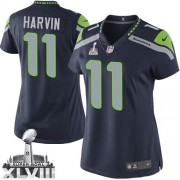 NFL Percy Harvin Seattle Seahawks Women's Elite Team Color Home Super Bowl XLVIII Nike Jersey - Navy Blue
