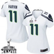 NFL Percy Harvin Seattle Seahawks Women's Limited Road Super Bowl XLVIII Nike Jersey - White