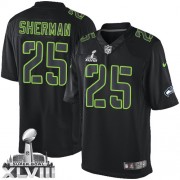 NFL Richard Sherman Seattle Seahawks Elite Super Bowl XLVIII Nike Jersey - Black Impact