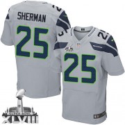 NFL Richard Sherman Seattle Seahawks Elite Alternate Super Bowl XLVIII Nike Jersey - Grey