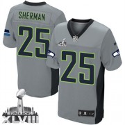 NFL Richard Sherman Seattle Seahawks Elite Super Bowl XLVIII Nike Jersey - Grey Shadow