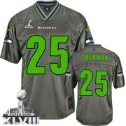 NFL Richard Sherman Seattle Seahawks Elite Vapor Super Bowl XLVIII Nike Jersey - Grey