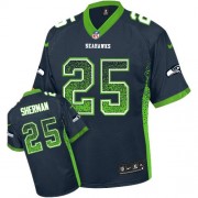 NFL Richard Sherman Seattle Seahawks Elite Drift Fashion Nike Jersey - Navy Blue