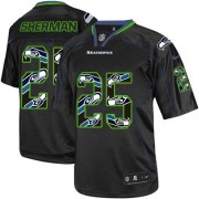 NFL Richard Sherman Seattle Seahawks Elite Nike Jersey - New Lights Out Black