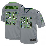 NFL Richard Sherman Seattle Seahawks Elite New Nike Jersey - Lights Out Grey
