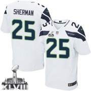 NFL Richard Sherman Seattle Seahawks Elite Road Super Bowl XLVIII Nike Jersey - White