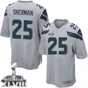 NFL Richard Sherman Seattle Seahawks Game Alternate Super Bowl XLVIII Nike Jersey - Grey