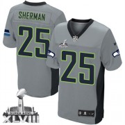 NFL Richard Sherman Seattle Seahawks Limited Super Bowl XLVIII Nike Jersey - Grey Shadow