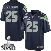 NFL Richard Sherman Seattle Seahawks Limited Team Color Home Super Bowl XLVIII Nike Jersey - Navy Blue
