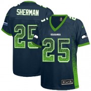 NFL Richard Sherman Seattle Seahawks Women's Elite Drift Fashion Nike Jersey - Navy Blue