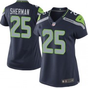 NFL Richard Sherman Seattle Seahawks Women's Elite Team Color Home Nike Jersey - Navy Blue