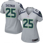 NFL Richard Sherman Seattle Seahawks Women's Game Alternate Nike Jersey - Grey