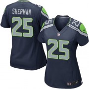 NFL Richard Sherman Seattle Seahawks Women's Game Team Color Home Nike Jersey - Navy Blue