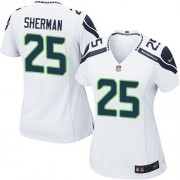 NFL Richard Sherman Seattle Seahawks Women's Game Road Nike Jersey - White