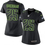 NFL Richard Sherman Seattle Seahawks Women's Limited Nike Jersey - Black Impact