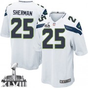 NFL Richard Sherman Seattle Seahawks Youth Elite Road Super Bowl XLVIII Nike Jersey - White