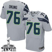 NFL Russell Okung Seattle Seahawks Elite Alternate Super Bowl XLVIII Nike Jersey - Grey