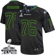 NFL Russell Okung Seattle Seahawks Elite Super Bowl XLVIII Nike Jersey - Lights Out Black