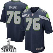 NFL Russell Okung Seattle Seahawks Youth Elite Team Color Home Super Bowl XLVIII Nike Jersey - Navy Blue