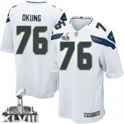 NFL Russell Okung Seattle Seahawks Youth Elite Road Super Bowl XLVIII Nike Jersey - White
