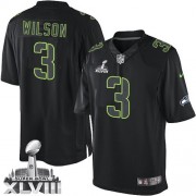 NFL Russell Wilson Seattle Seahawks Elite Super Bowl XLVIII Nike Jersey - Black Impact