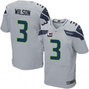 NFL Russell Wilson Seattle Seahawks Elite Alternate C Patch Nike Jersey - Grey