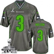 NFL Russell Wilson Seattle Seahawks Elite Vapor Super Bowl XLVIII Nike Jersey - Grey