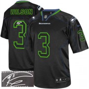 NFL Russell Wilson Seattle Seahawks Elite Autographed Nike Jersey - Lights Out Black