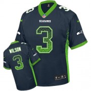 NFL Russell Wilson Seattle Seahawks Elite Drift Fashion Nike Jersey - Navy Blue