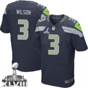 NFL Russell Wilson Seattle Seahawks Elite Team Color Home Super Bowl XLVIII Nike Jersey - Navy Blue