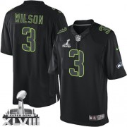 NFL Russell Wilson Seattle Seahawks Game Super Bowl XLVIII Nike Jersey - Black Impact