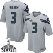 NFL Russell Wilson Seattle Seahawks Game Alternate Super Bowl XLVIII Nike Jersey - Grey