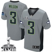 NFL Russell Wilson Seattle Seahawks Game Super Bowl XLVIII Nike Jersey - Grey Shadow