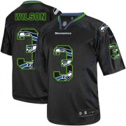 NFL Russell Wilson Seattle Seahawks Game Nike Jersey - New Lights Out Black