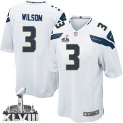 NFL Russell Wilson Seattle Seahawks Game Road Super Bowl XLVIII Nike Jersey - White