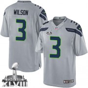 NFL Russell Wilson Seattle Seahawks Limited Alternate Super Bowl XLVIII Nike Jersey - Grey