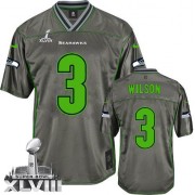 NFL Russell Wilson Seattle Seahawks Limited Vapor Super Bowl XLVIII Nike Jersey - Grey