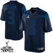 NFL Russell Wilson Seattle Seahawks Limited Drenched Super Bowl XLVIII Nike Jersey - Navy Blue