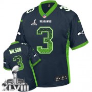 NFL Russell Wilson Seattle Seahawks Limited Drift Fashion Super Bowl XLVIII Nike Jersey - Navy Blue