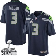NFL Russell Wilson Seattle Seahawks Limited Team Color Home Super Bowl XLVIII Nike Jersey - Navy Blue