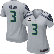 NFL Russell Wilson Seattle Seahawks Women's Elite Alternate C Patch Nike Jersey - Grey