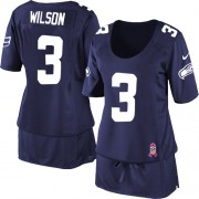 NFL Russell Wilson Seattle Seahawks Women's Elite Breast Cancer Awareness Nike Jersey - Navy Blue