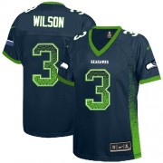 NFL Russell Wilson Seattle Seahawks Women's Elite Drift Fashion Nike Jersey - Navy Blue
