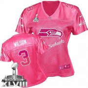 NFL Russell Wilson Seattle Seahawks Women's Elite Fem Fan Super Bowl XLVIII Nike Jersey - Pink