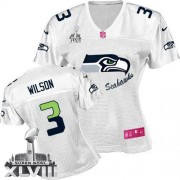 NFL Russell Wilson Seattle Seahawks Women's Elite Fem Fan Super Bowl XLVIII Nike Jersey - White