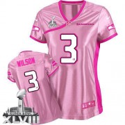 NFL Russell Wilson Seattle Seahawks Women's Game Be Luv'd Super Bowl XLVIII Nike Jersey - Pink