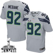 NFL Brandon Mebane Seattle Seahawks Elite Alternate Super Bowl XLVIII Nike Jersey - Grey