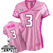 NFL Russell Wilson Seattle Seahawks Women's Limited Be Luv'd Super Bowl XLVIII Nike Jersey - Pink